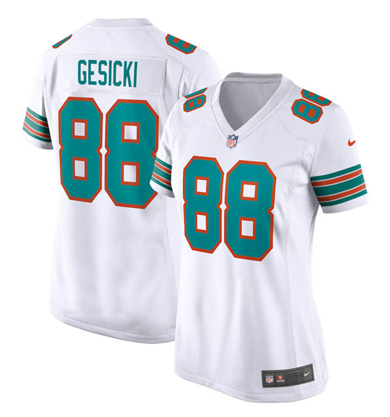 Women's Miami Dolphins Active Players Custom White Limited Stitched Jersey(Run Small)